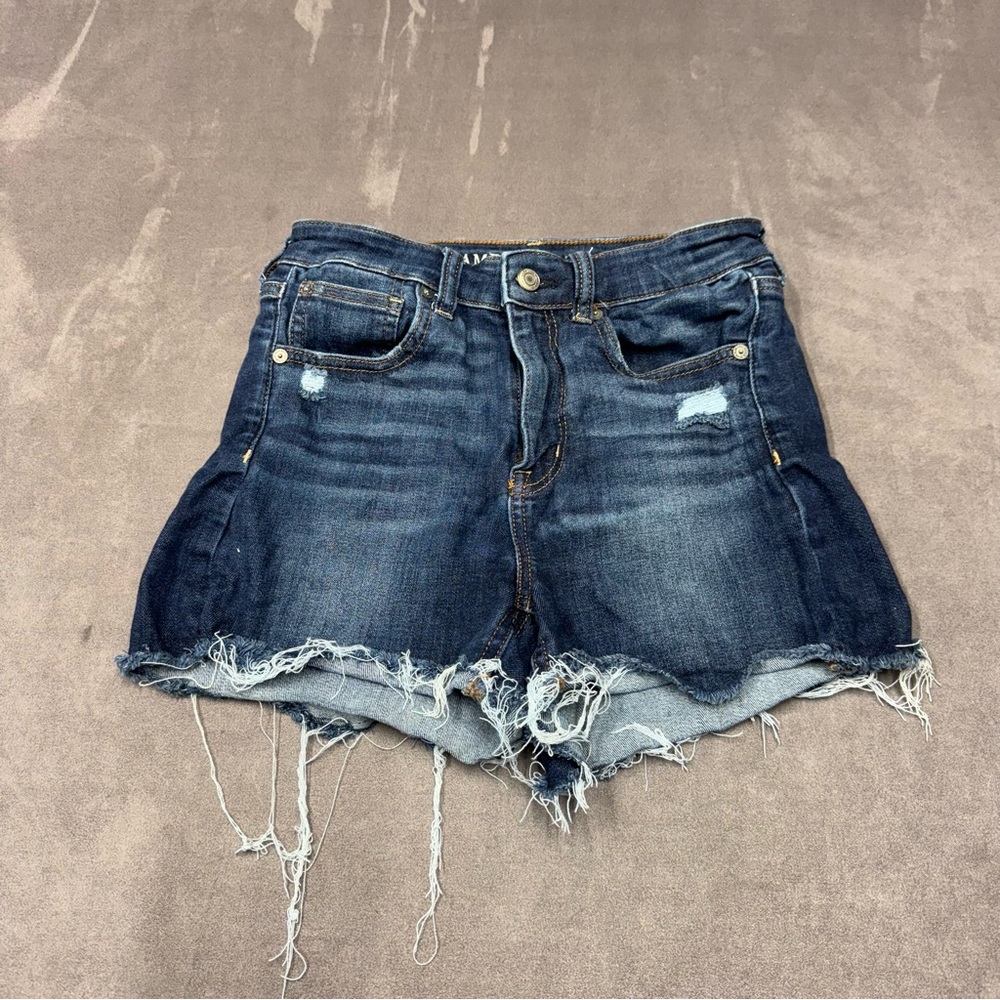 American Eagle Outfitters Dark Blue Jean Shorts next level stretch size 4